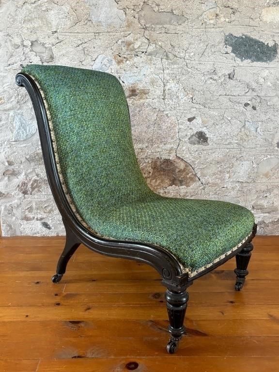 Very Old Upholstered Slipper Chair