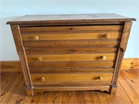 Wooden Three Drawer Dresser