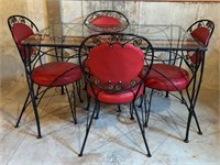 Metal Patio Set, Table w/ Four Chairs