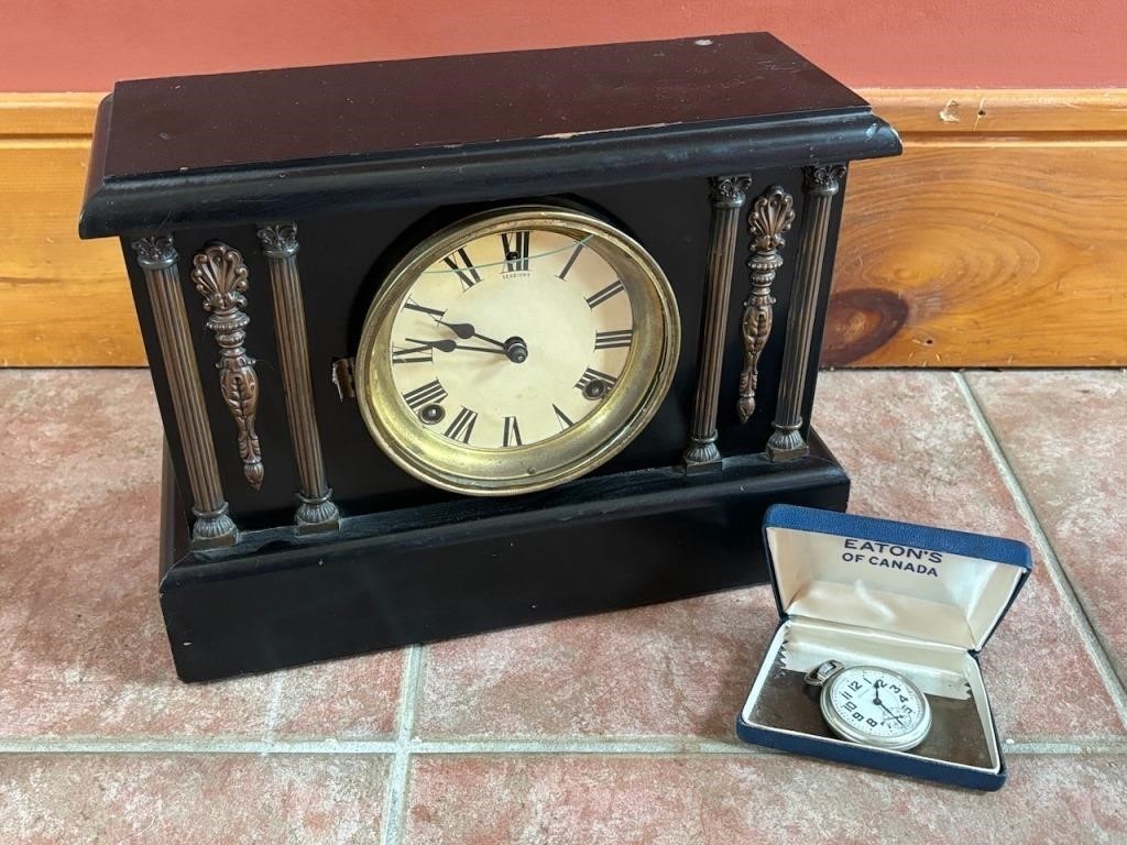 Sessions Mantle Clock, Waltham Pocket Watch