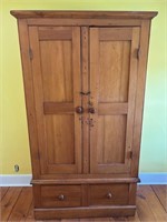 Stunning Maple Toned Armoire with Drawers