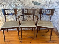 Three 50's Era Dining Chairs with Vinyl Seats