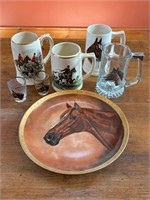 Horse Themed Glassware and Steins