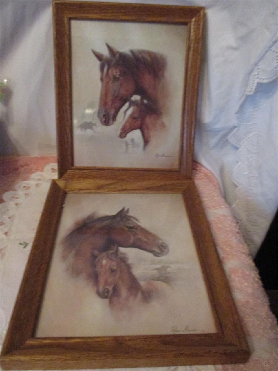 LOT 150 2 SIGNED HORSE PICTURES