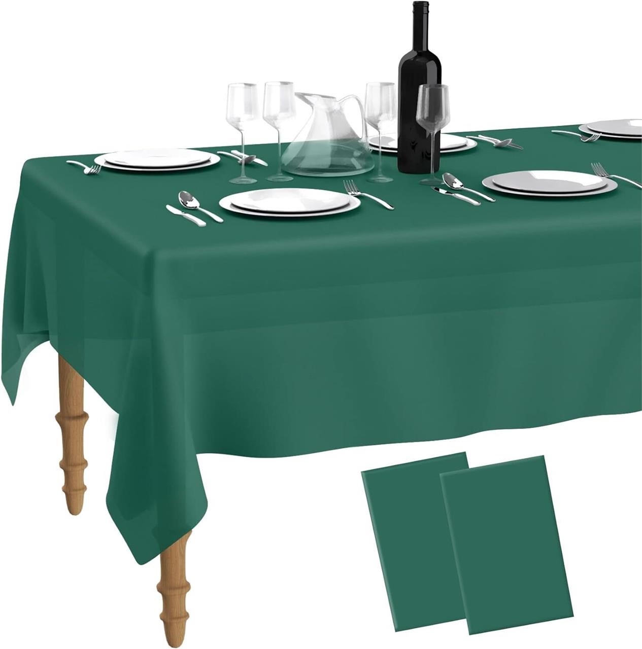 Dark Green Disposable Table Cloth  6ft