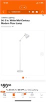 54.5" White Mid Century Modern Floor Lamp