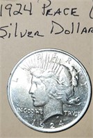 1924 Peace Silver Dollar, Very Fine