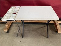 Folding Work Table With Electrical Outlets