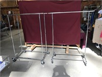 Two Metal Rolling Clothes Racks