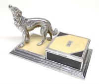 Art Deco Ronson Figural Borzoi Dog Cigarette Box
