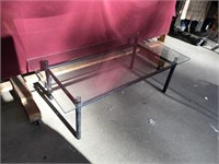 Beveled Glass With Metal Base Coffee Table