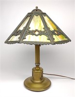 Bradley & Hubbard Slag Glass Table Lamp