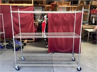 Rolling Welded Wire Metal Shelving Unit, NSF