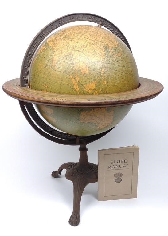 Antique Weber Costello 12" Terrestrial  Globe