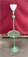 Green Metal Tray Floor Lamp