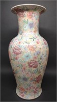 Large Chinese Mille Fleur Famille Rose Vase