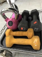 Tray Of 3 Sets Of 5 & 10 Pound Weights