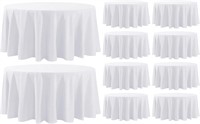 $219  Aocoz 10pk White Round Tablecloth  120in