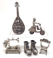 5 Sterling Silver Miniature Figures