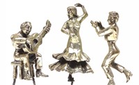 3 Sterling Silver Dancing Figure Cake Toppers