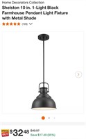 Shelston 10" Black Pendant Light