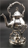 3-Piece Silver Plated Tea Stand and Burner Set