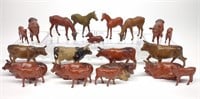 21 Vintage Cast Metal Farm Animals