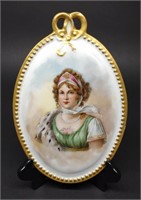 Elite Limoges Porcelain Portrait Plaque