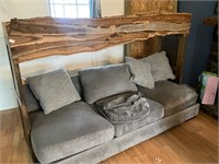Couch with wood frame- clean- no rips or tears