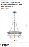 Hampton Bay Southbourne 4-Light Pendant, Nickel