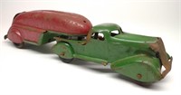 Marx Green & Red Streamline Truck & Trailer Toy