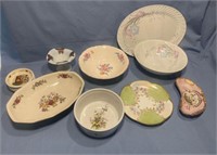 Assorted, decorative, porcelain, and China dishes