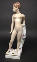 12.5" Royal Dux Nude Woman Porcelain Figure