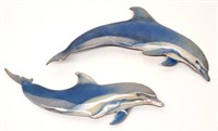 Pr. of Bovano Dolphins Metal Wall Art