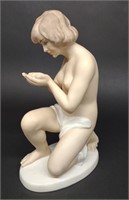 Wallendorf Nude Lady Drinking Porcelain Figurine