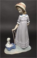 Lladro Girl Pulling Doll Carriage Figure #5044
