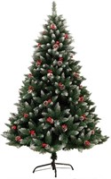6ft Artificial Christmas Tree  Metal Stand  Orname