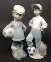 2 Lladro Soccer Porcelain Figures (#4967 & 7605)