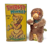 Japan Thirsty Monkey Wind-up Toy w/ Box (TN)