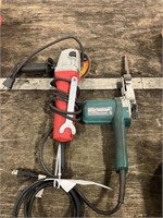 Milwaukee hand grinder and Makita belt sander