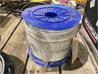 Blue spool of 3/8 nylon rope