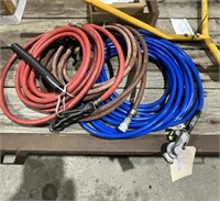 3 air line hoses some with ends & hose spring