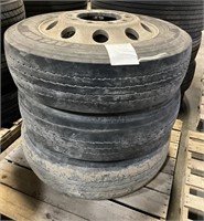 Used Sailun 255/70 R 22.5 tires on rims