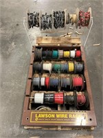 Lawson wire rack full of 12 volt wiring