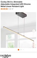 Conley Chrome Metal Linear Pendant Light