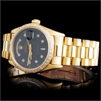 18K YG Rolex w/ 1.00ct Diamonds & Date-Date