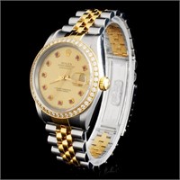 36mm Rolex DateJust Watch YG/SS & Diamonds