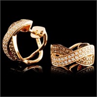 0.39ctw Fancy Diamond Earrings in 14K Gold