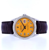 36MM Yellow Rolex DateJust Watch with Diamonds