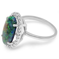 3.00ct Opal & 0.35ct Diamond Ring in 14K Gold